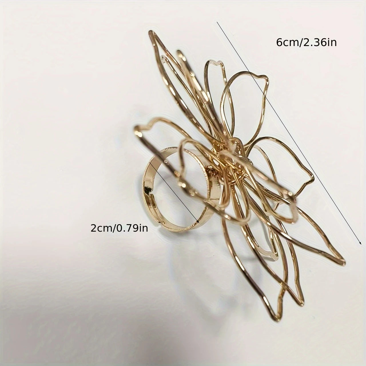 Gold Statement Floral Ring Size