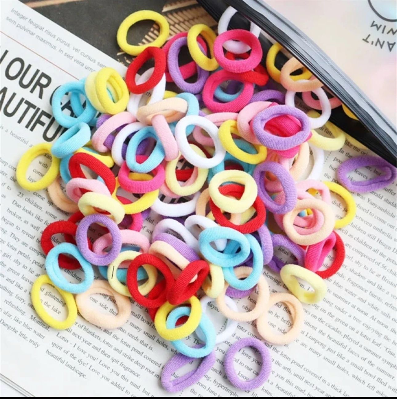 Hair Elastic Bands Bundle 100 Pieces