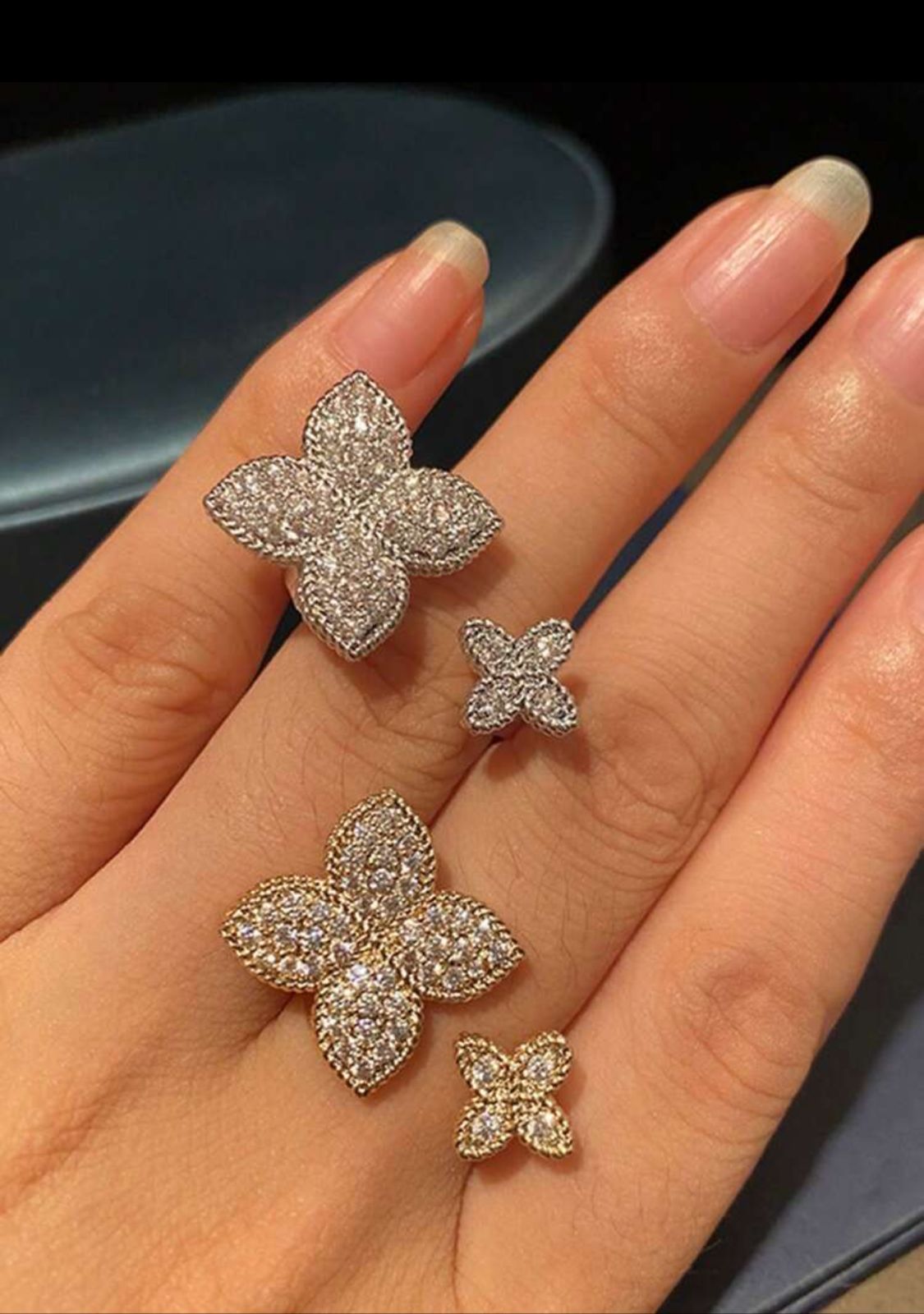 Floral Silver Breeze Open Ring