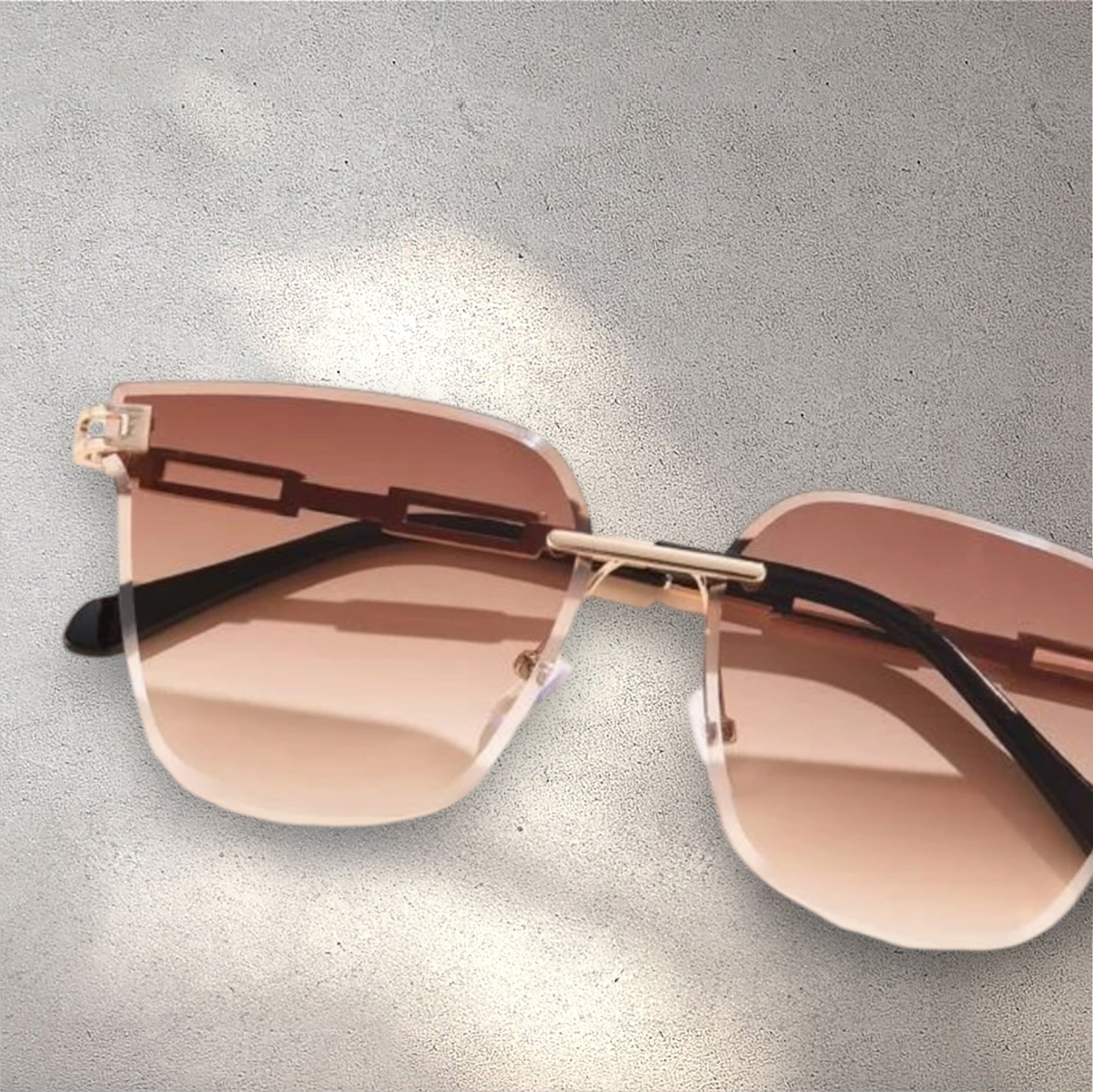 Sassy Stare - Rimless Square Sunglasses