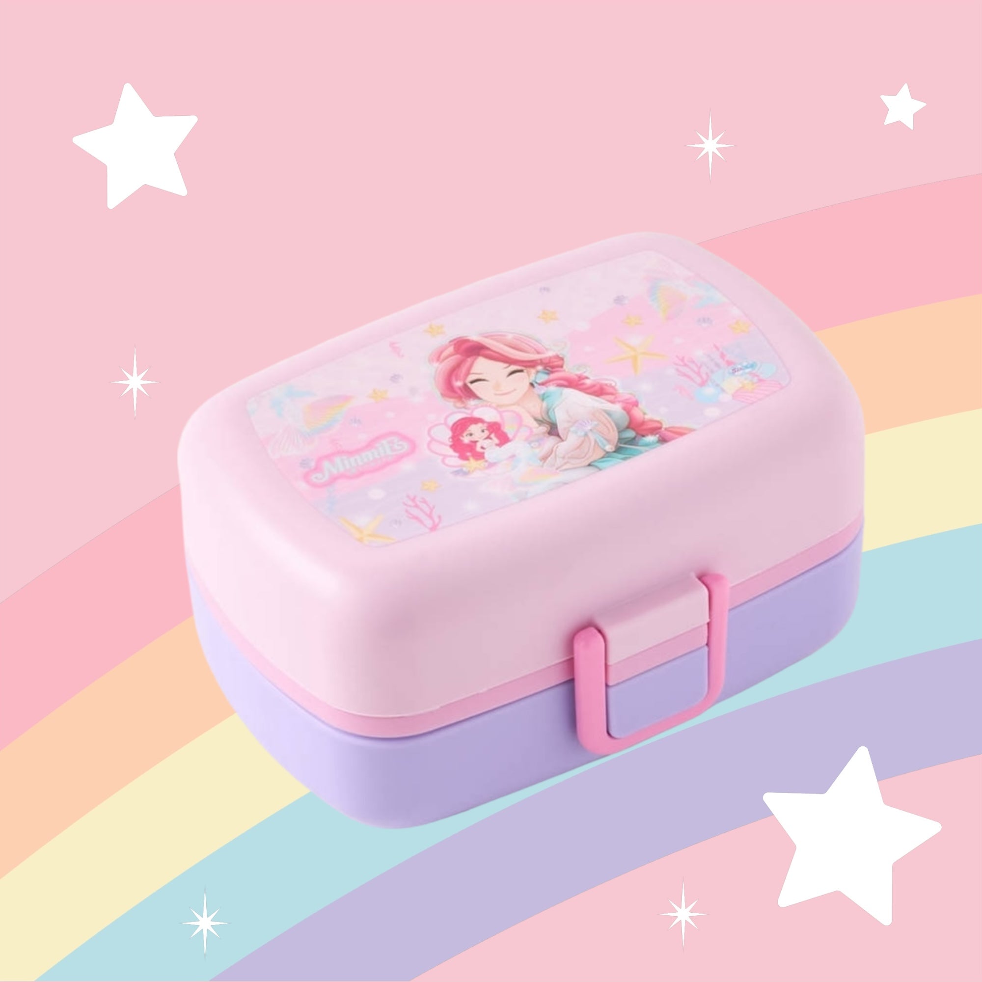 Minmie 2 Layers Lunch Box with Cutlery
