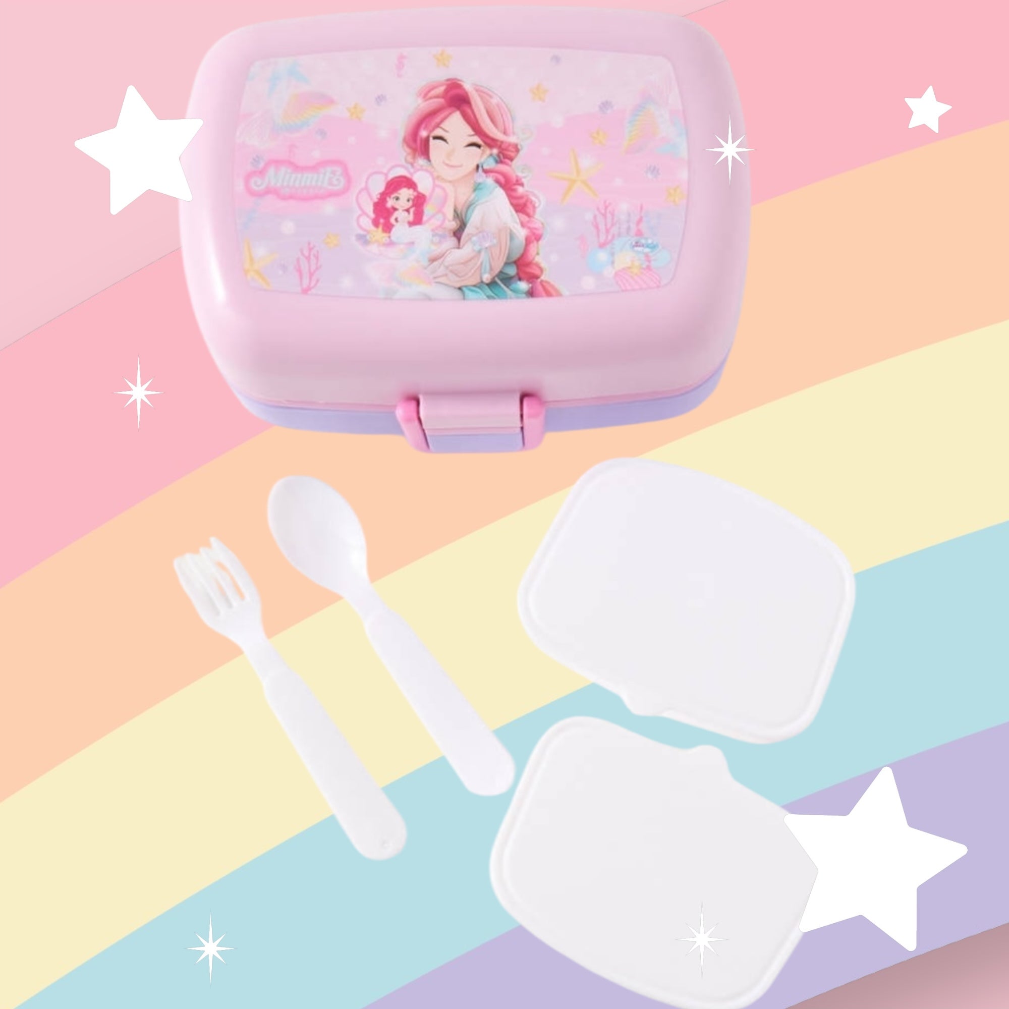 Minmie 2 Layers Lunch Box with Cutlery