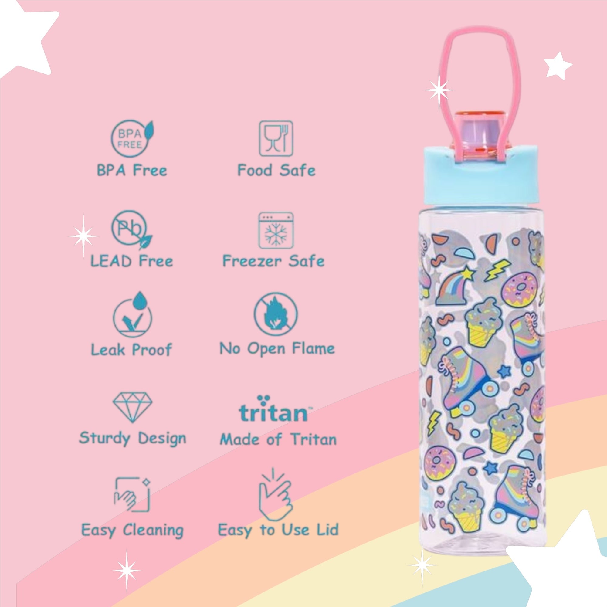 Eazy Kids Gen Z Skater Lunch Box and Water Bottle