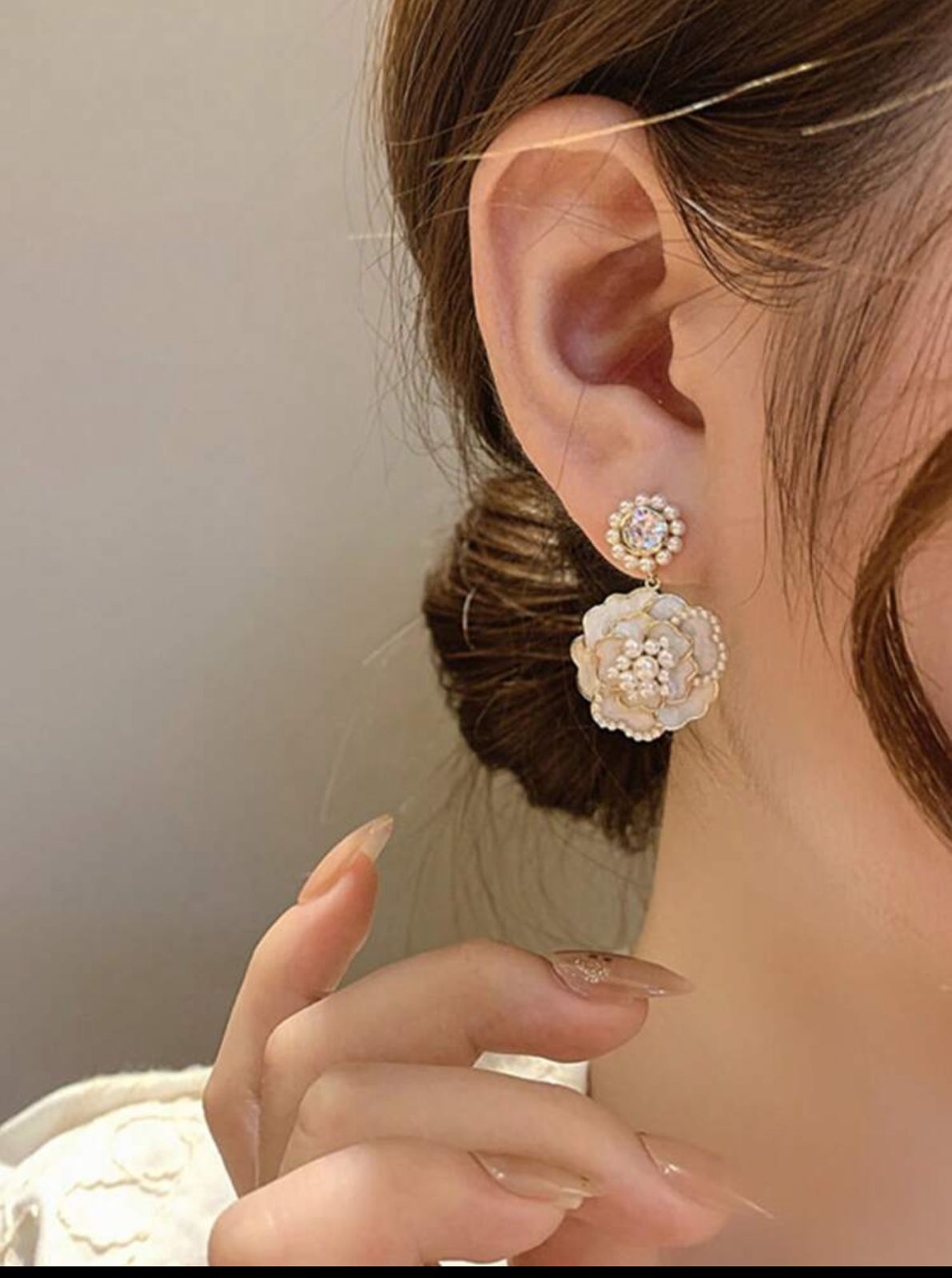 Eternal White Blossom Earrings