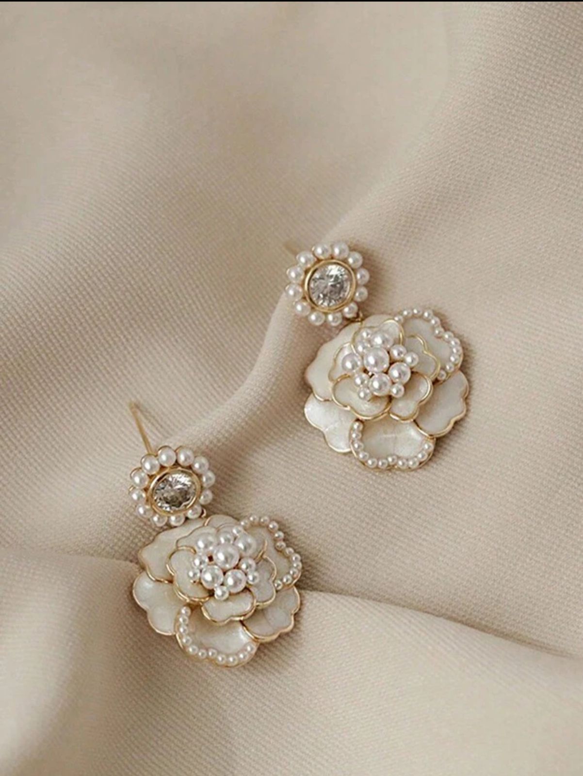 Eternal White Blossom Earrings